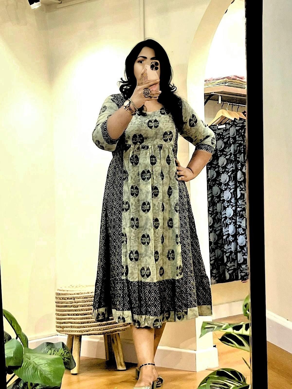 Black Cotton Midi Dress