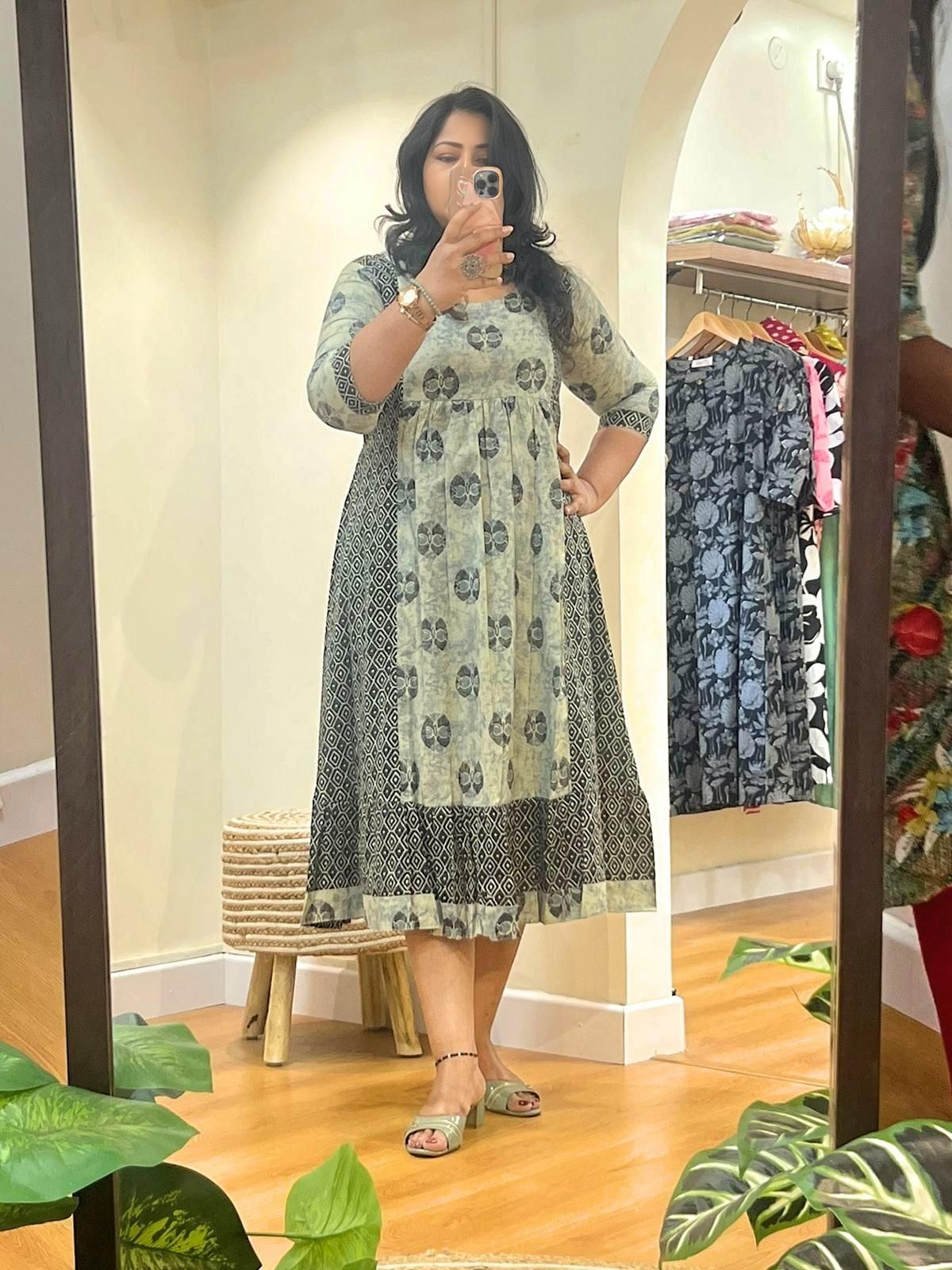 Black Cotton Midi Dress