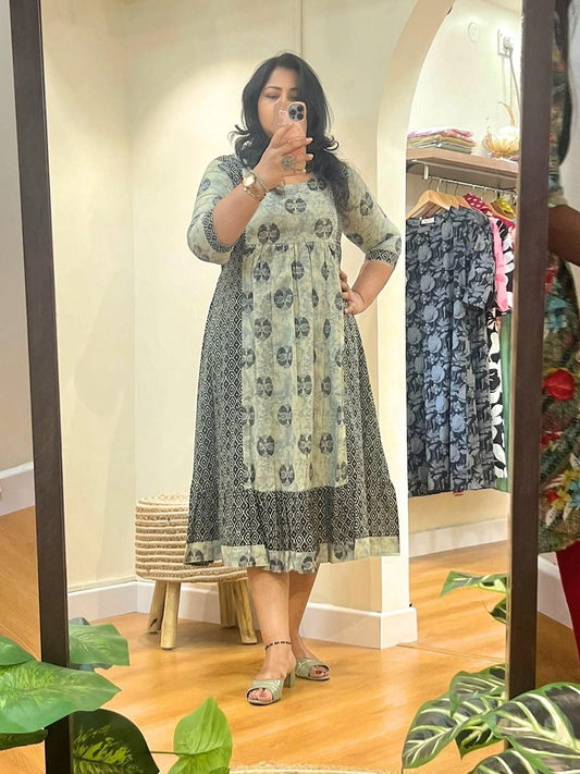 Black Cotton Midi Dress