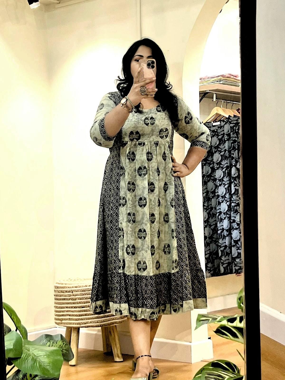 Black Cotton Midi Dress