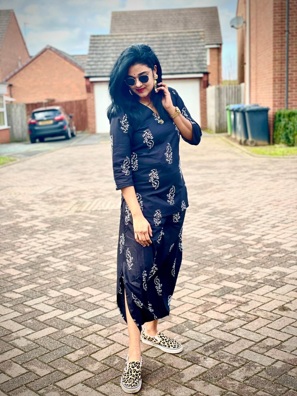 Black Dhoti Set
