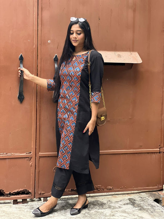 Black Princess Cut Kurti