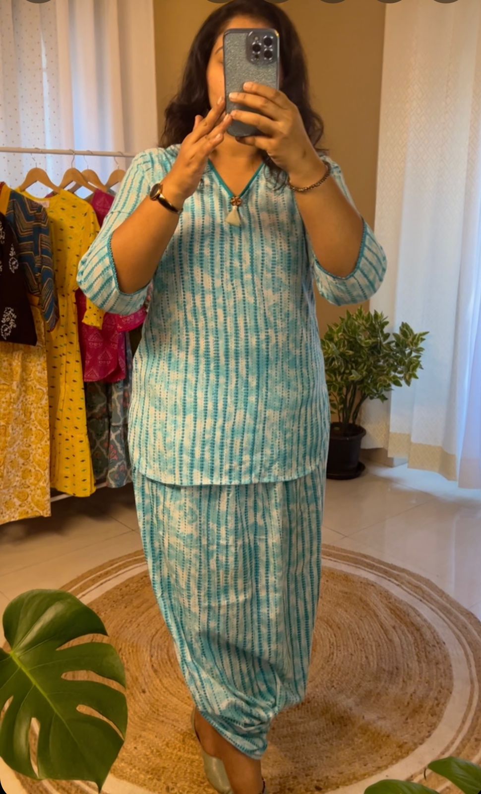 Blue Dhoti Set