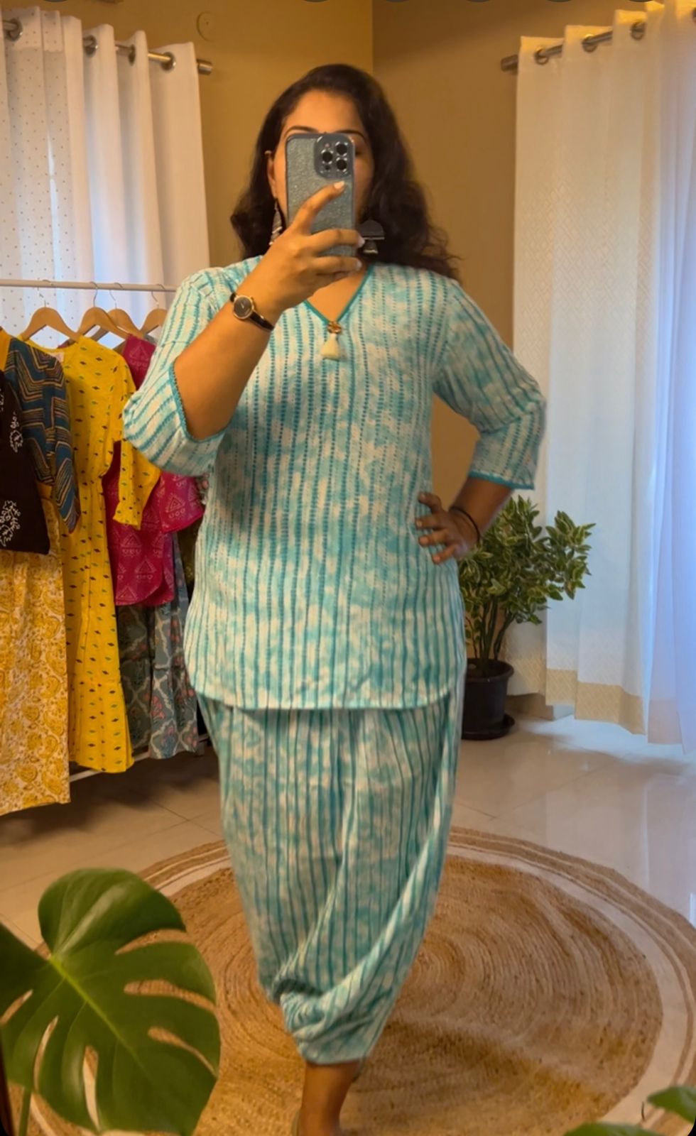 Blue Dhoti Set