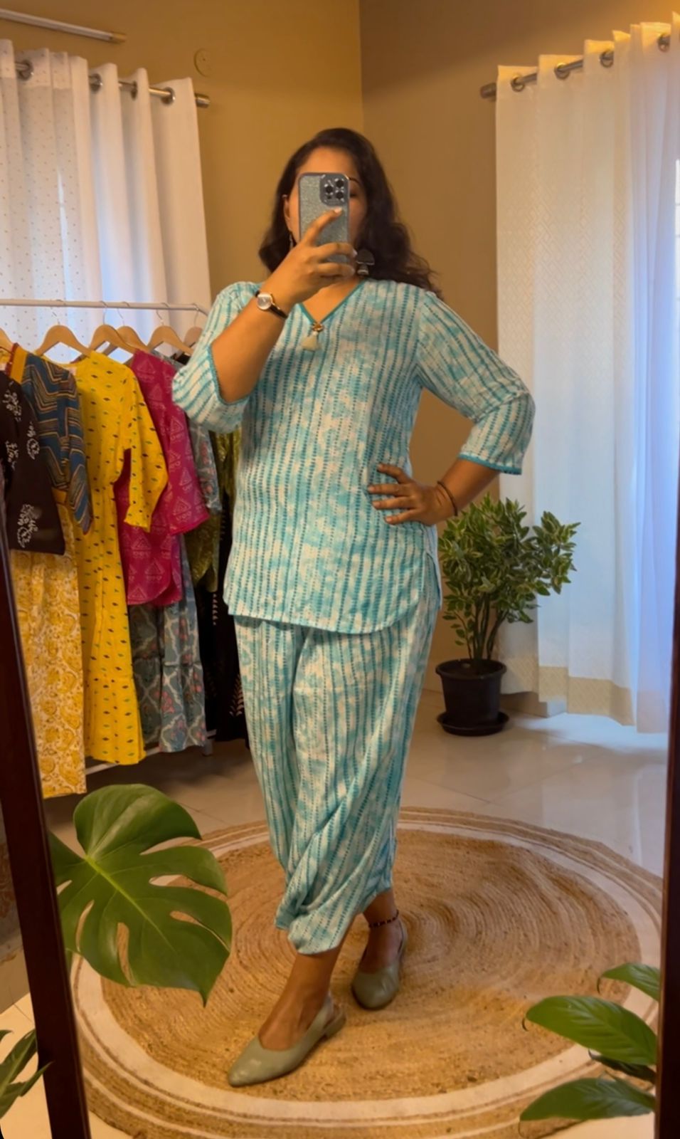 Blue Dhoti Set