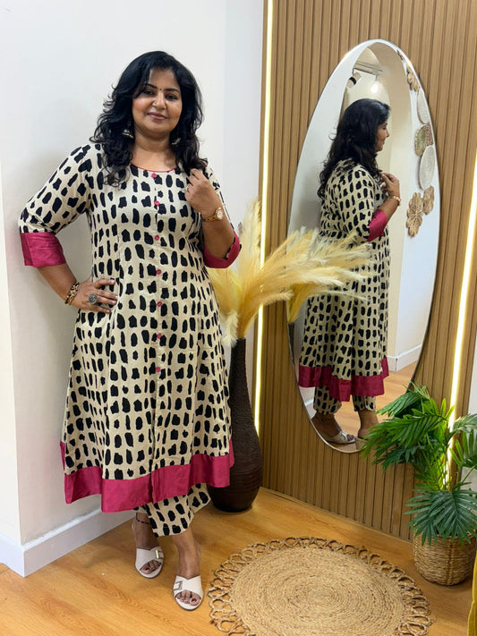 Chickoo flare anarkali set