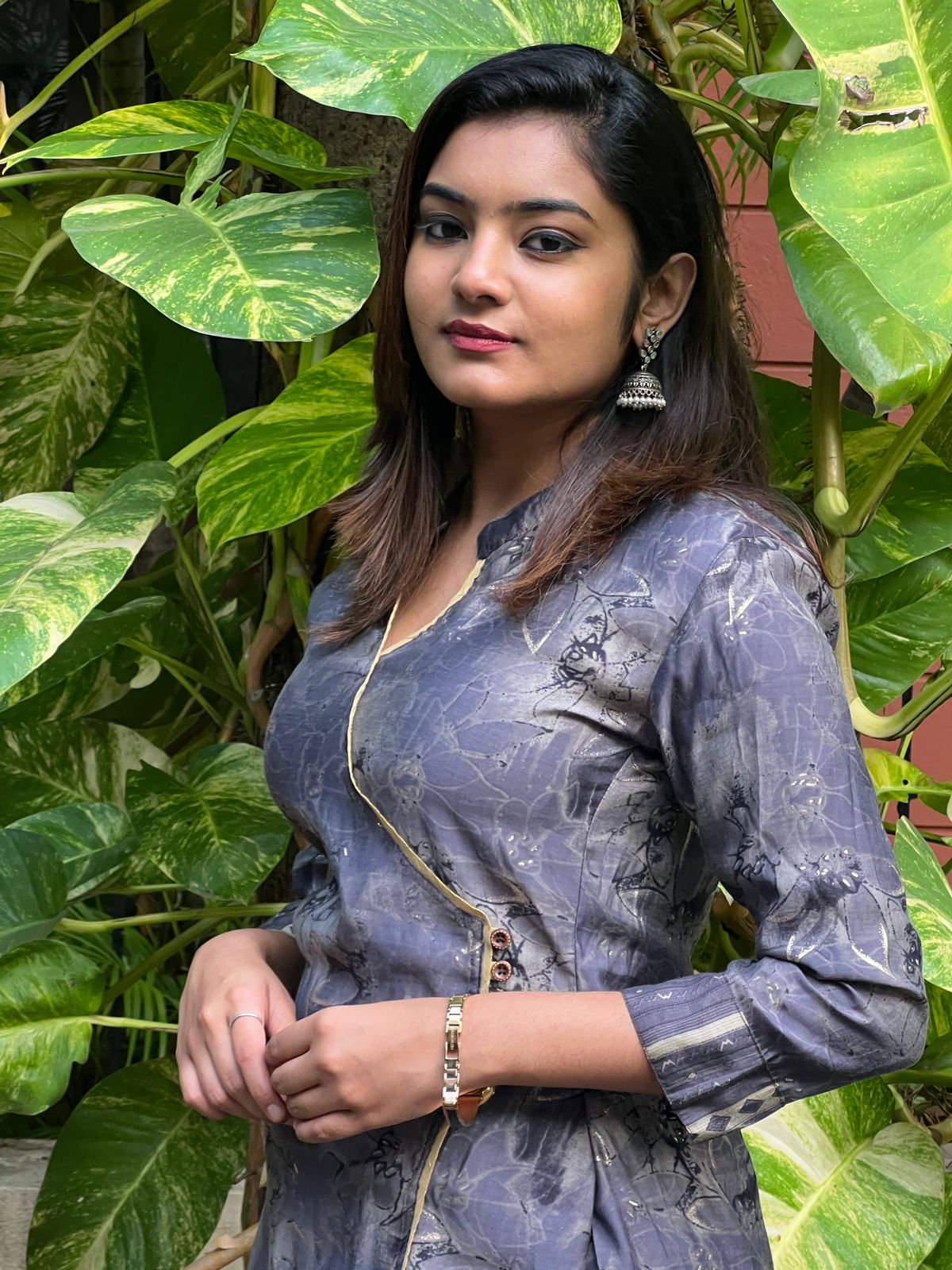 Grey Angrakha Kurti With Pant