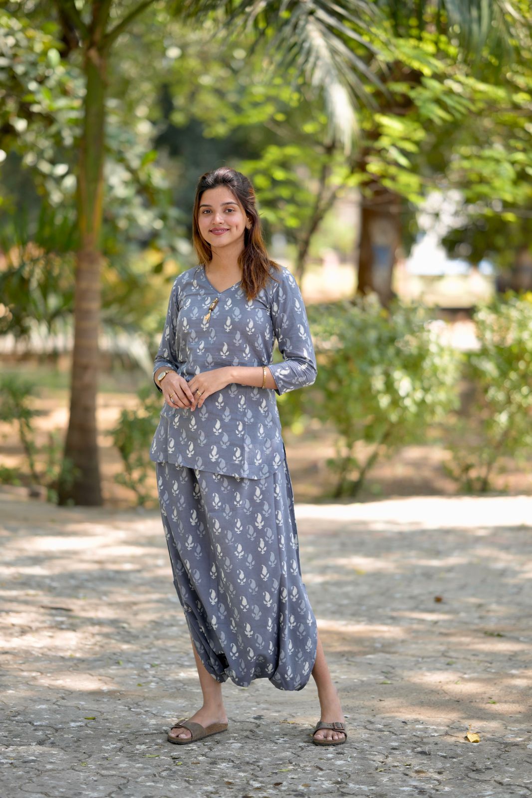 Grey Dhoti Set