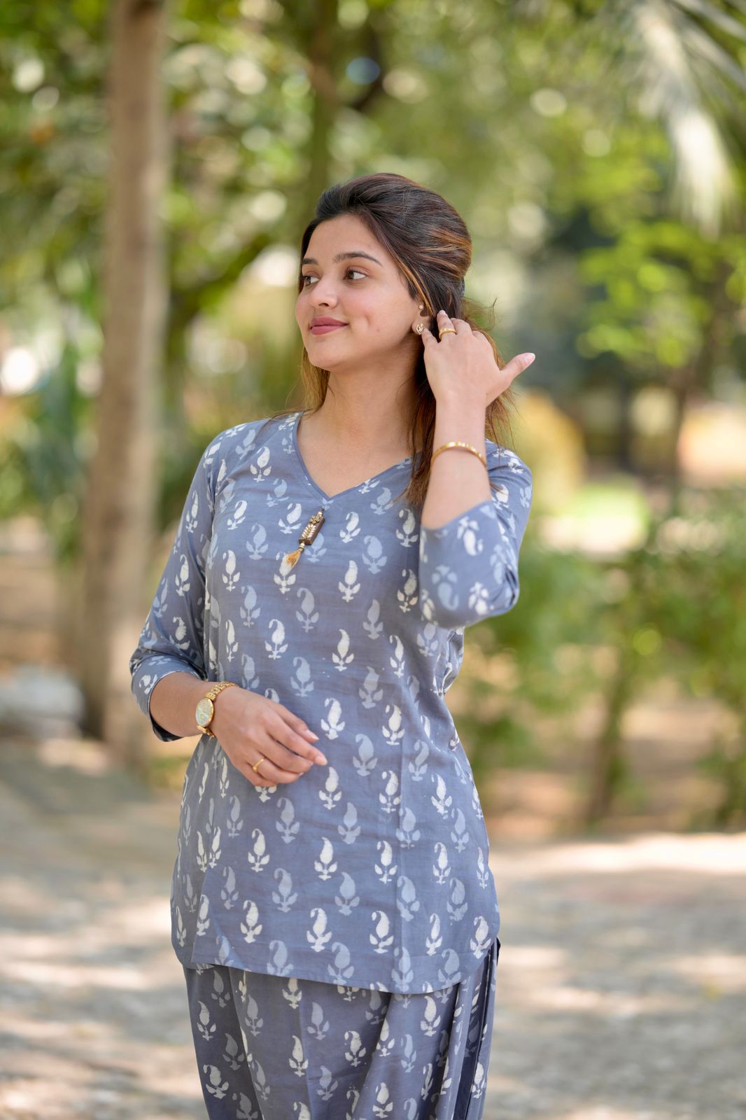 Grey Dhoti Set