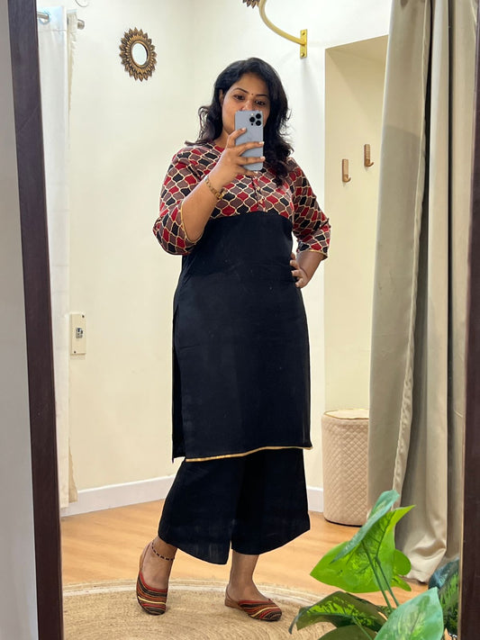 Modal Silk Kurta Set Brown