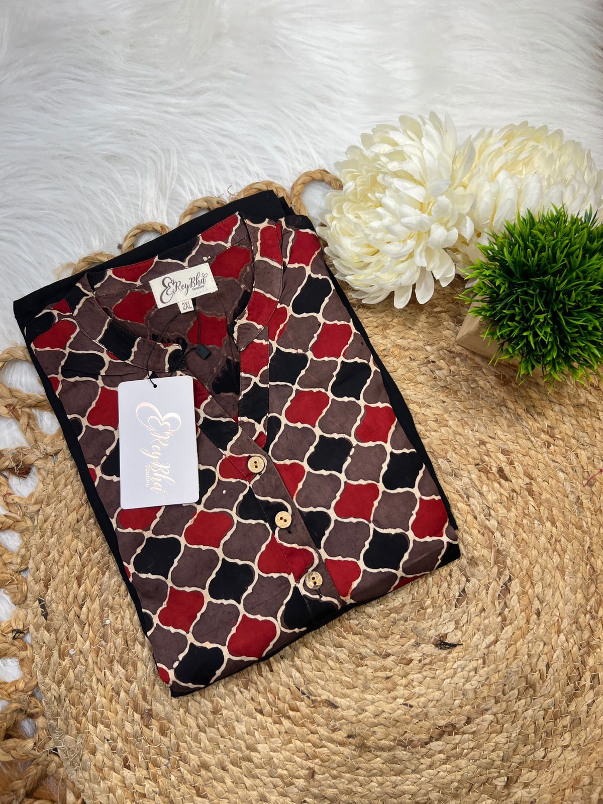 Modal Silk Kurta Set Brown