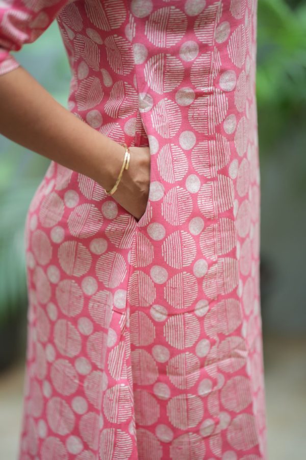 Peach Cowl Neck Dress