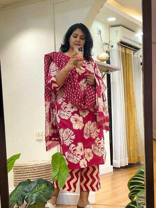 Pink CoOrd Set W Dupatta