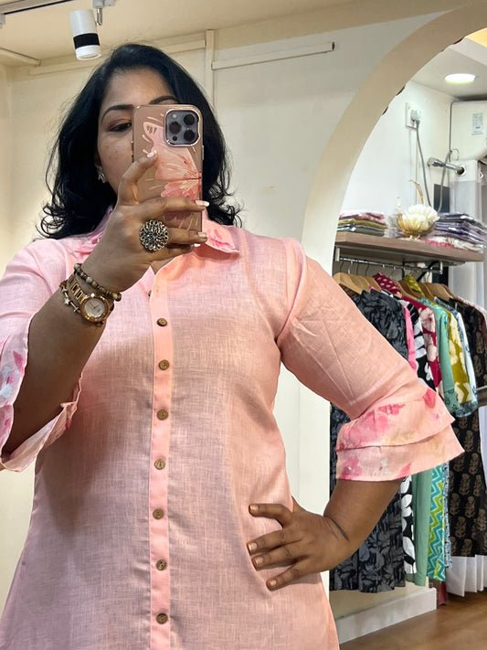 Up Down Lenin Dress - Pink