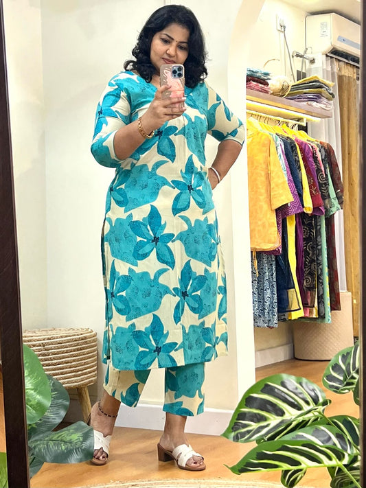 VNeck CoOrd Set Blue