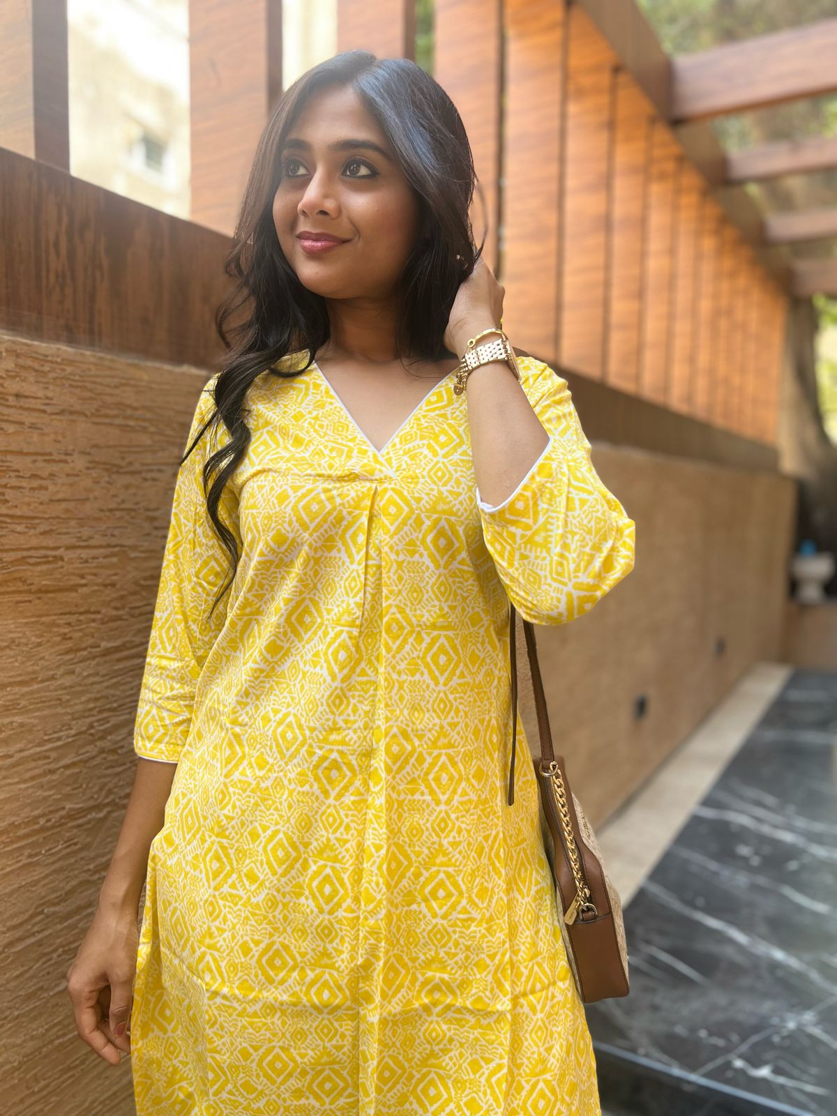 VNeck CoOrd Set Yellow