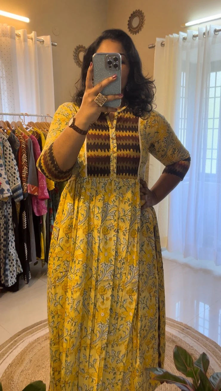 Yellow Nyra Cut Kurti