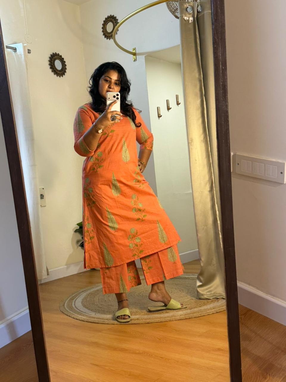 A-Line Co-Ord Set Orange