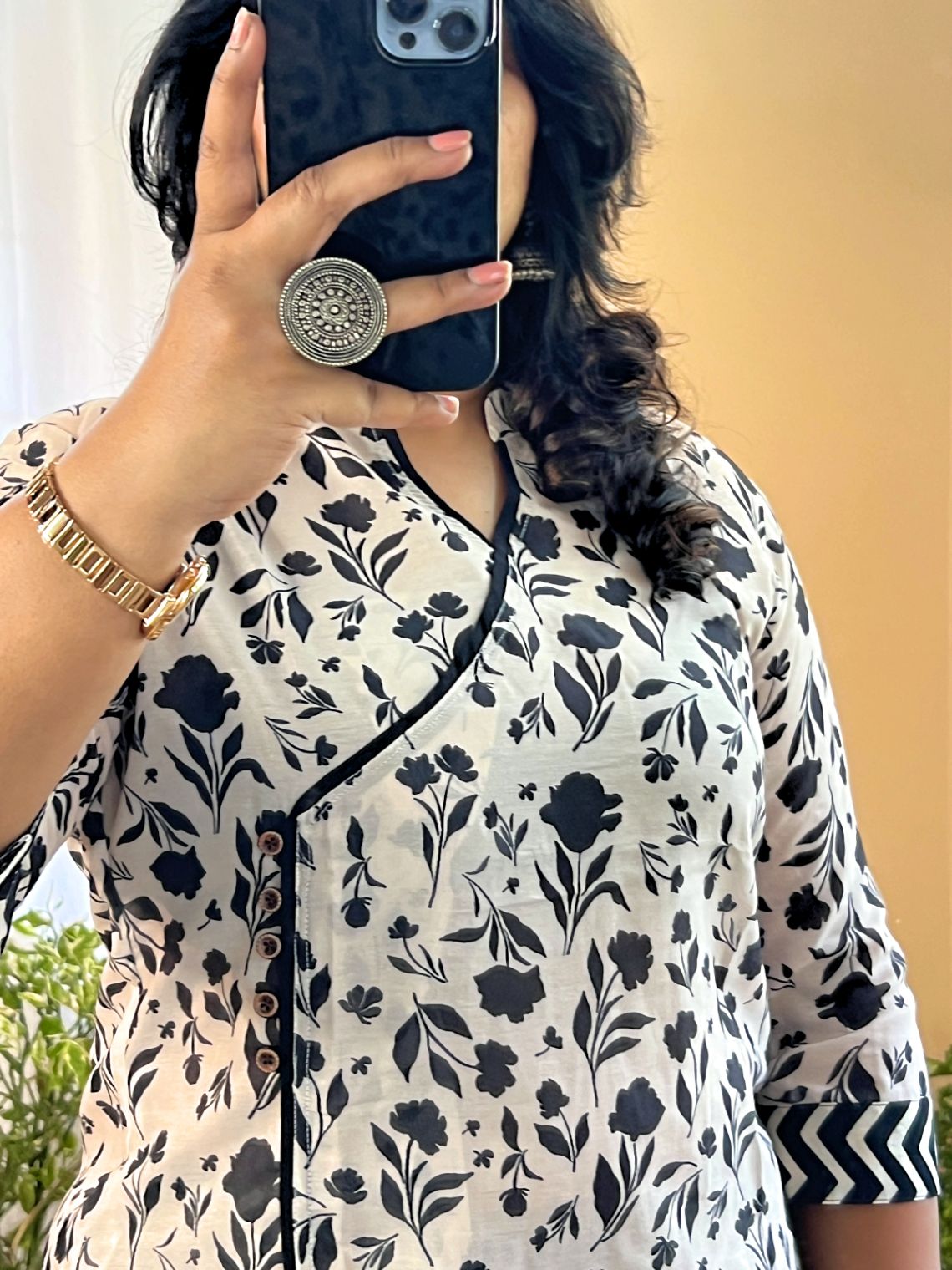 Chickoo Angrakha Kurti With Pant