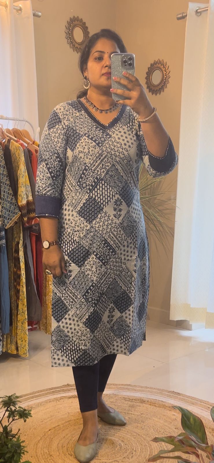 Indigo Checks Kurti