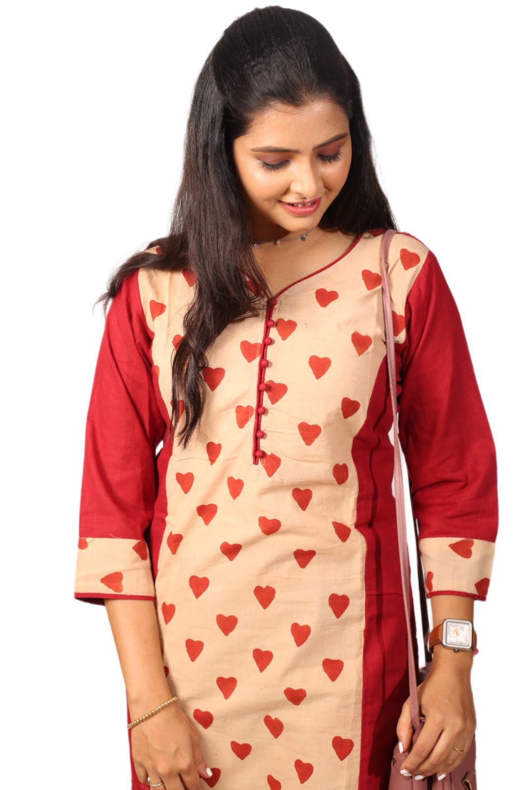 Maroon Princess Cut Women Kurti