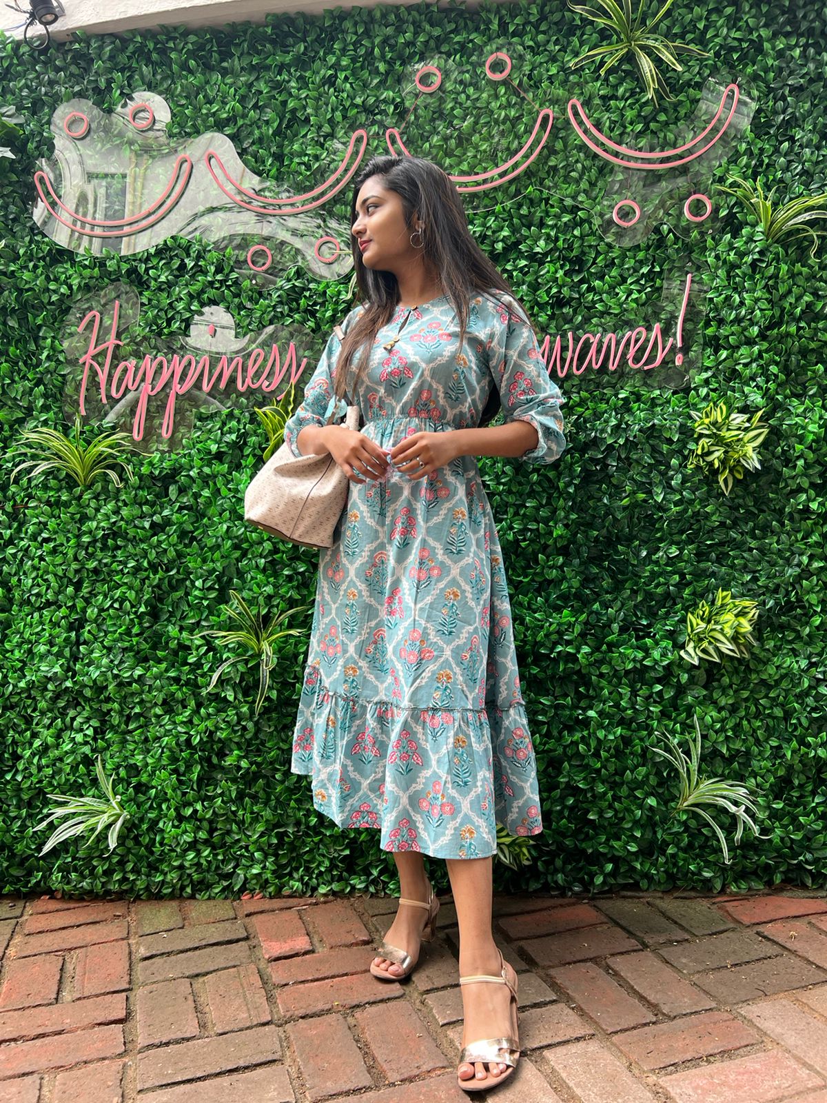 Pastel Blue Mid Length Dress