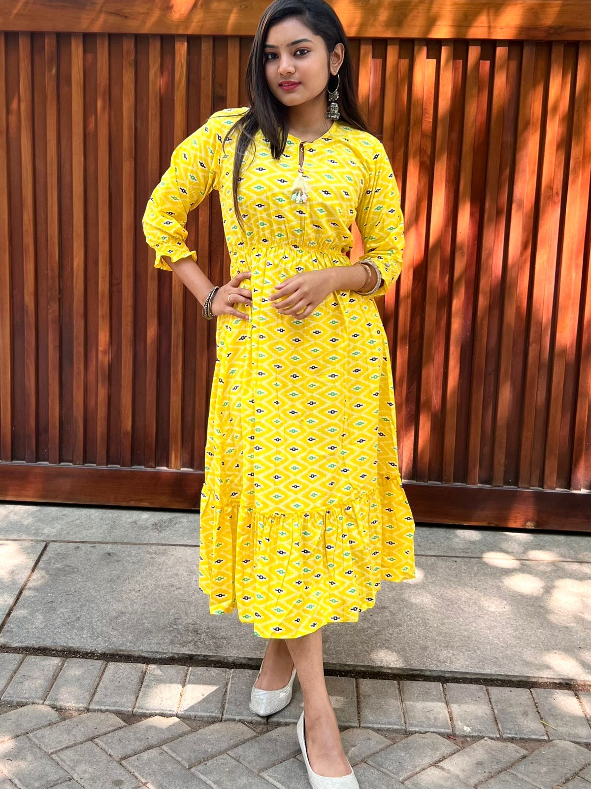 Yellow Mid Length Dress