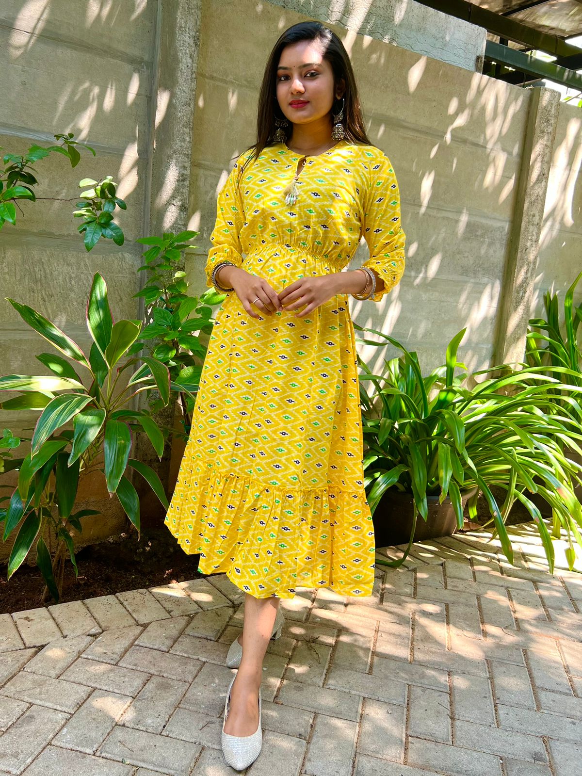 Yellow Mid Length Dress