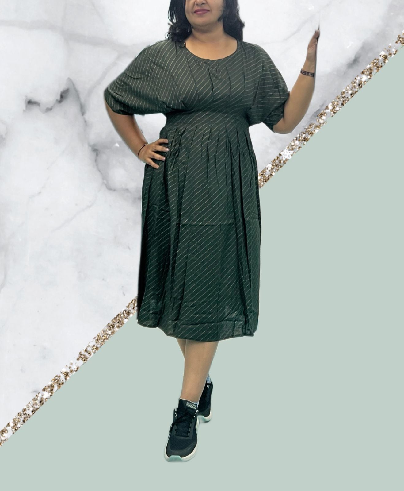 French Cut Dress Olive Green