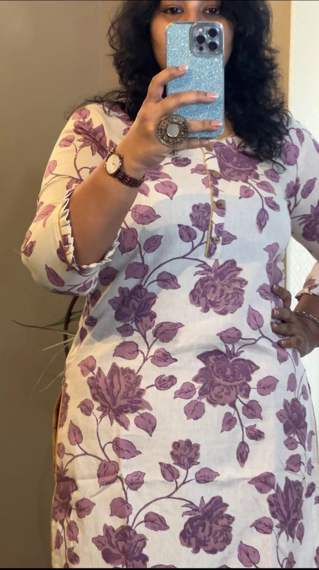 Violet Floral Kurti