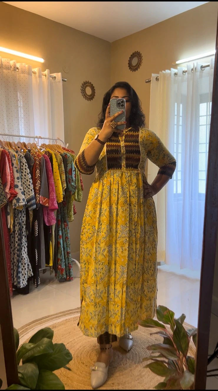 Yellow Nyra Cut Kurti
