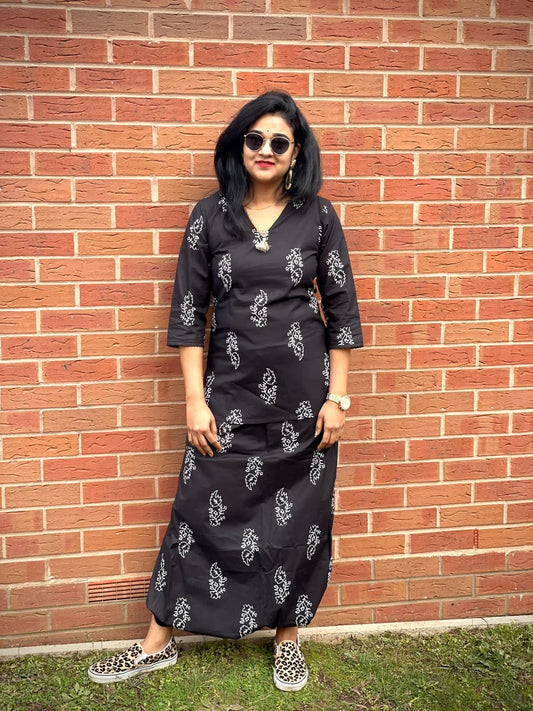 Black Dhoti Set