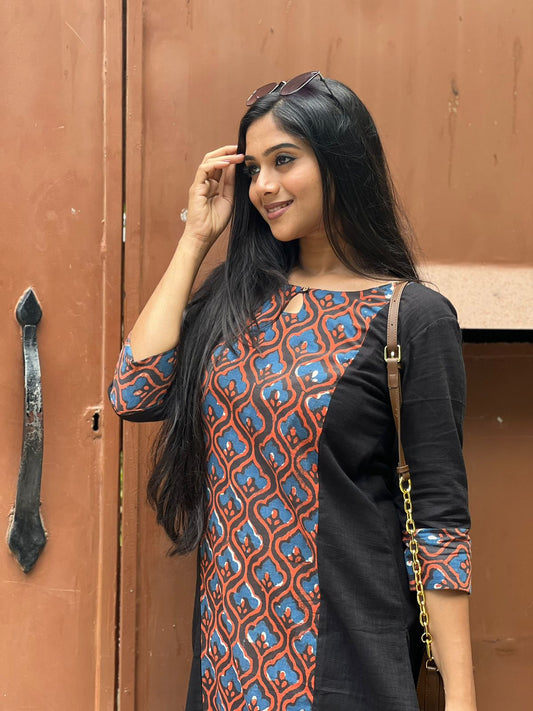 Black Princess Cut Kurti