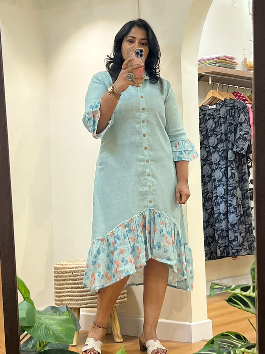 Up Down Lenin Dress - Blue