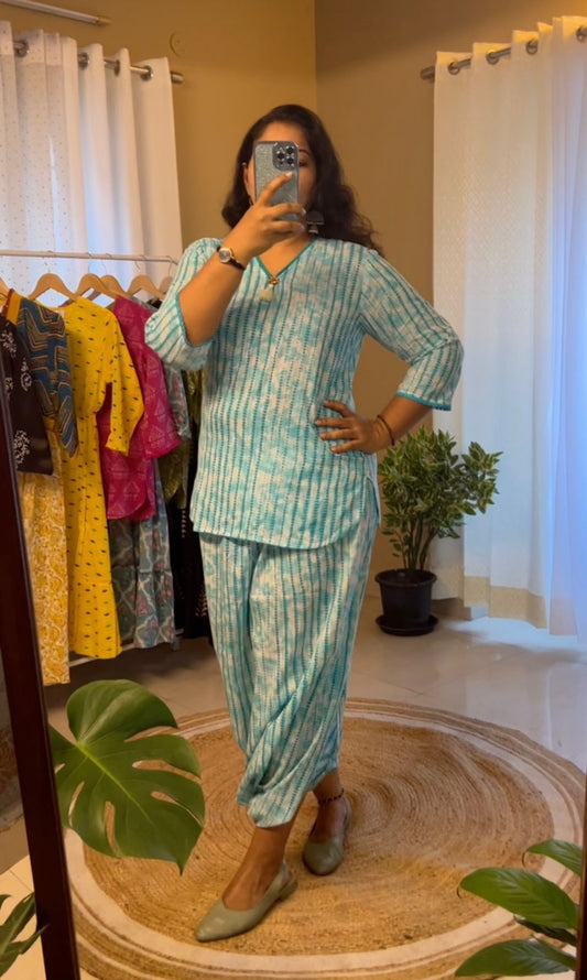 Blue Dhoti Set