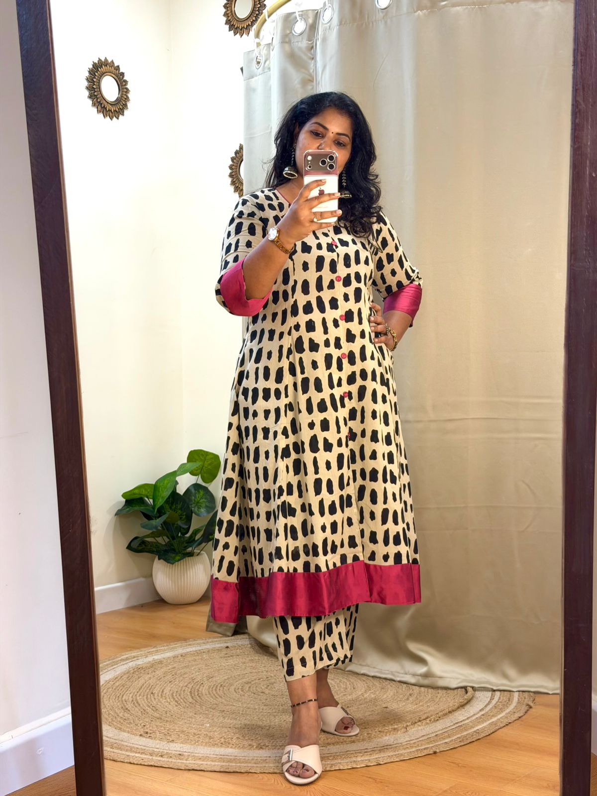 Chickoo flare anarkali set