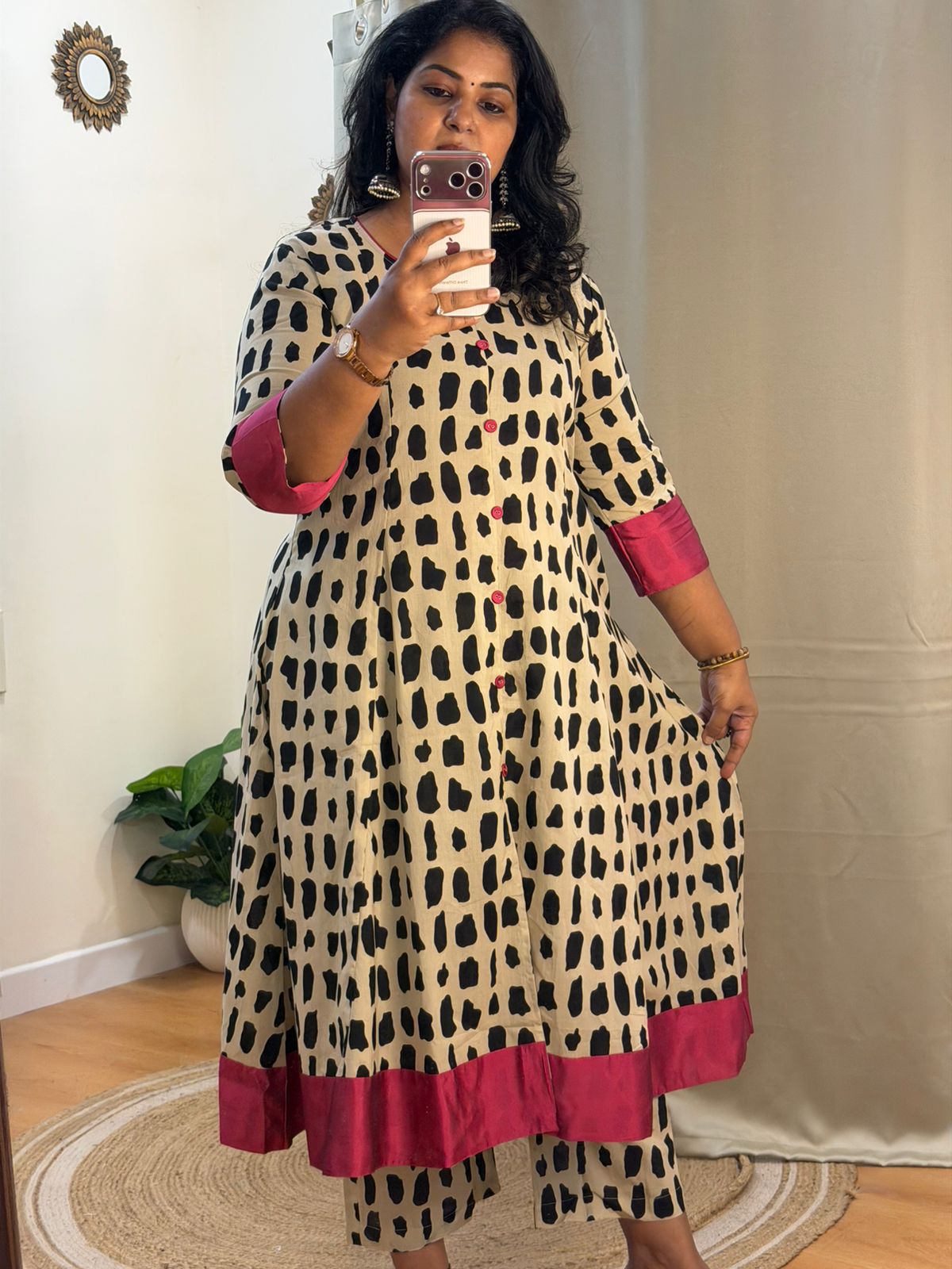 Chickoo flare anarkali set