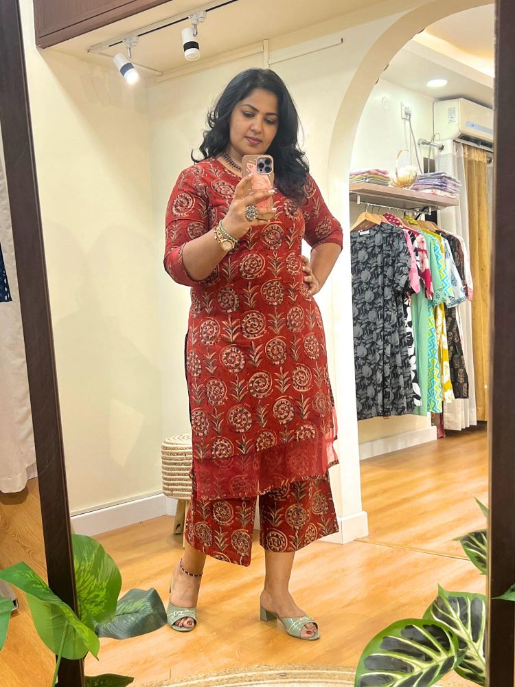 Red Kalamkari CoOrd Set