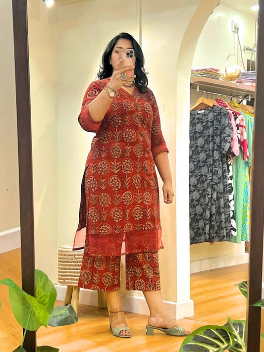 Red Kalamkari CoOrd Set