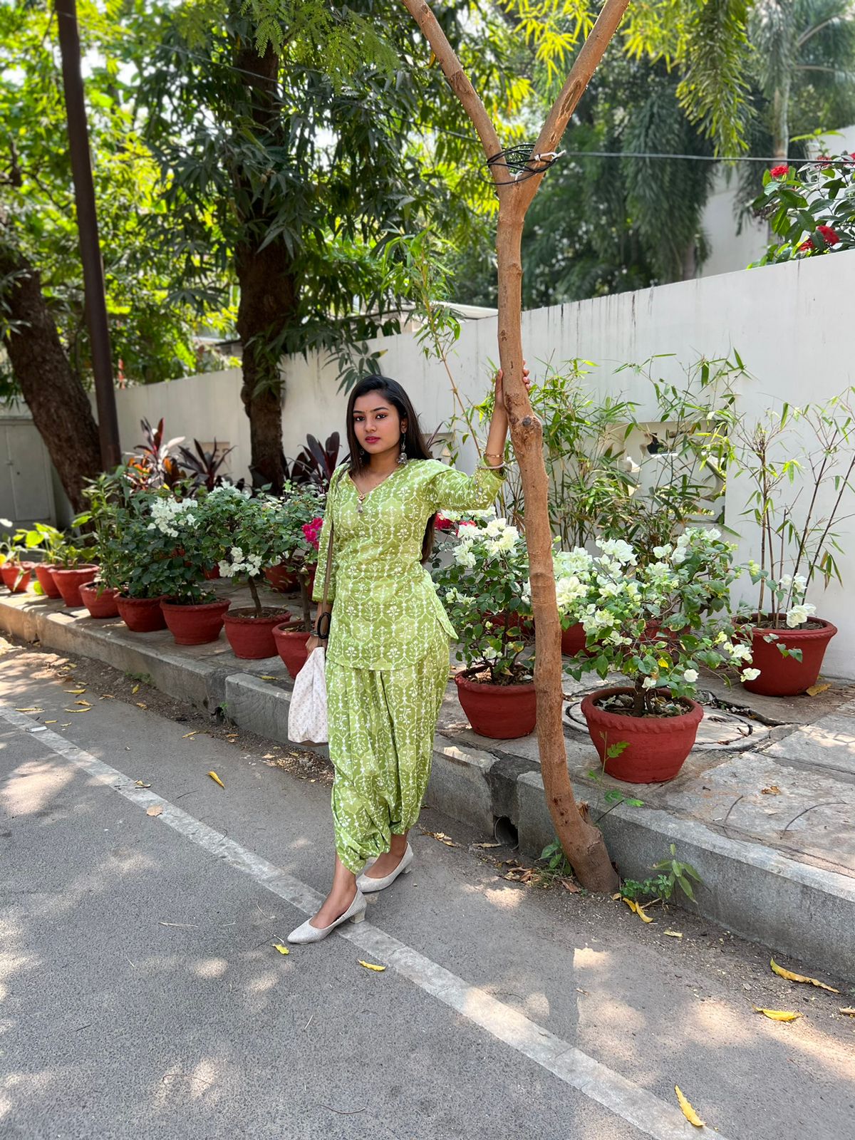 Green Dhoti Set