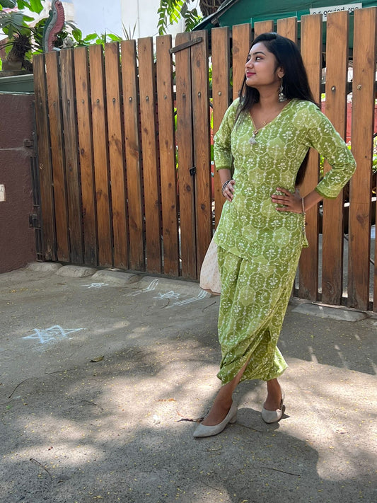 Green Dhoti Set
