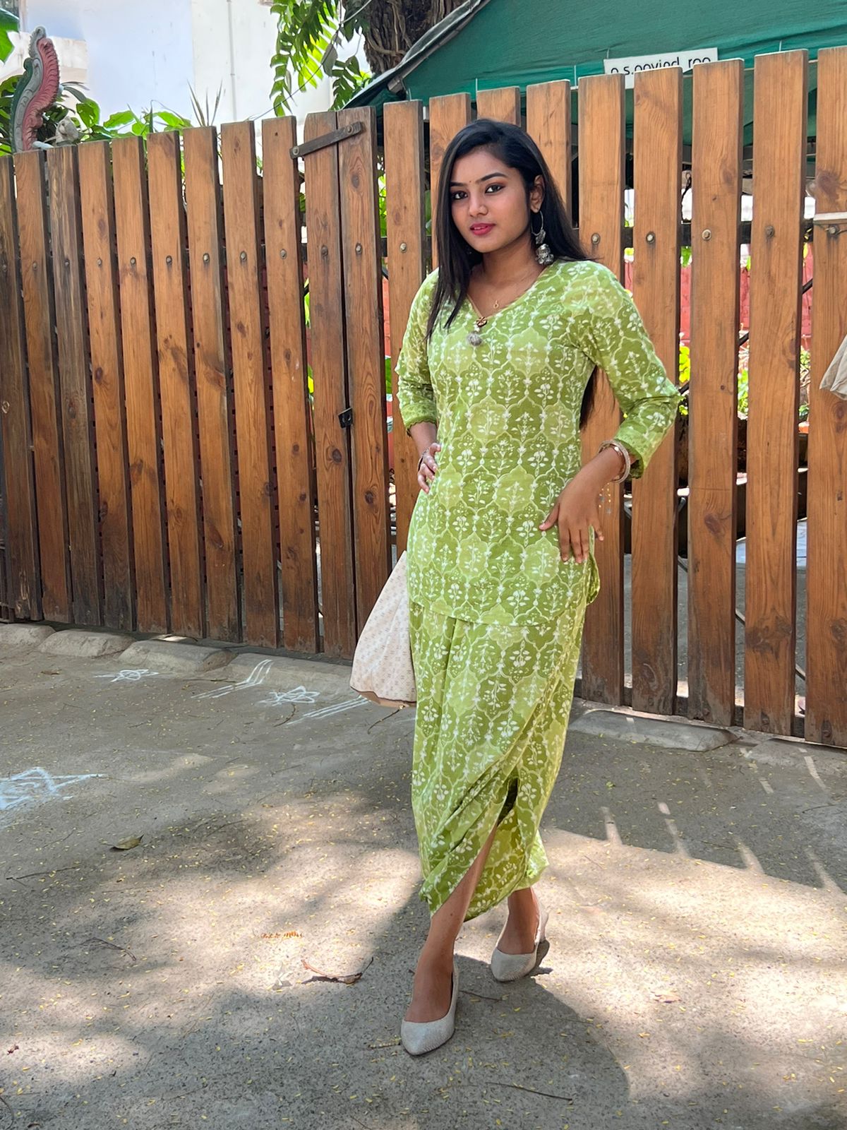 Green Dhoti Set