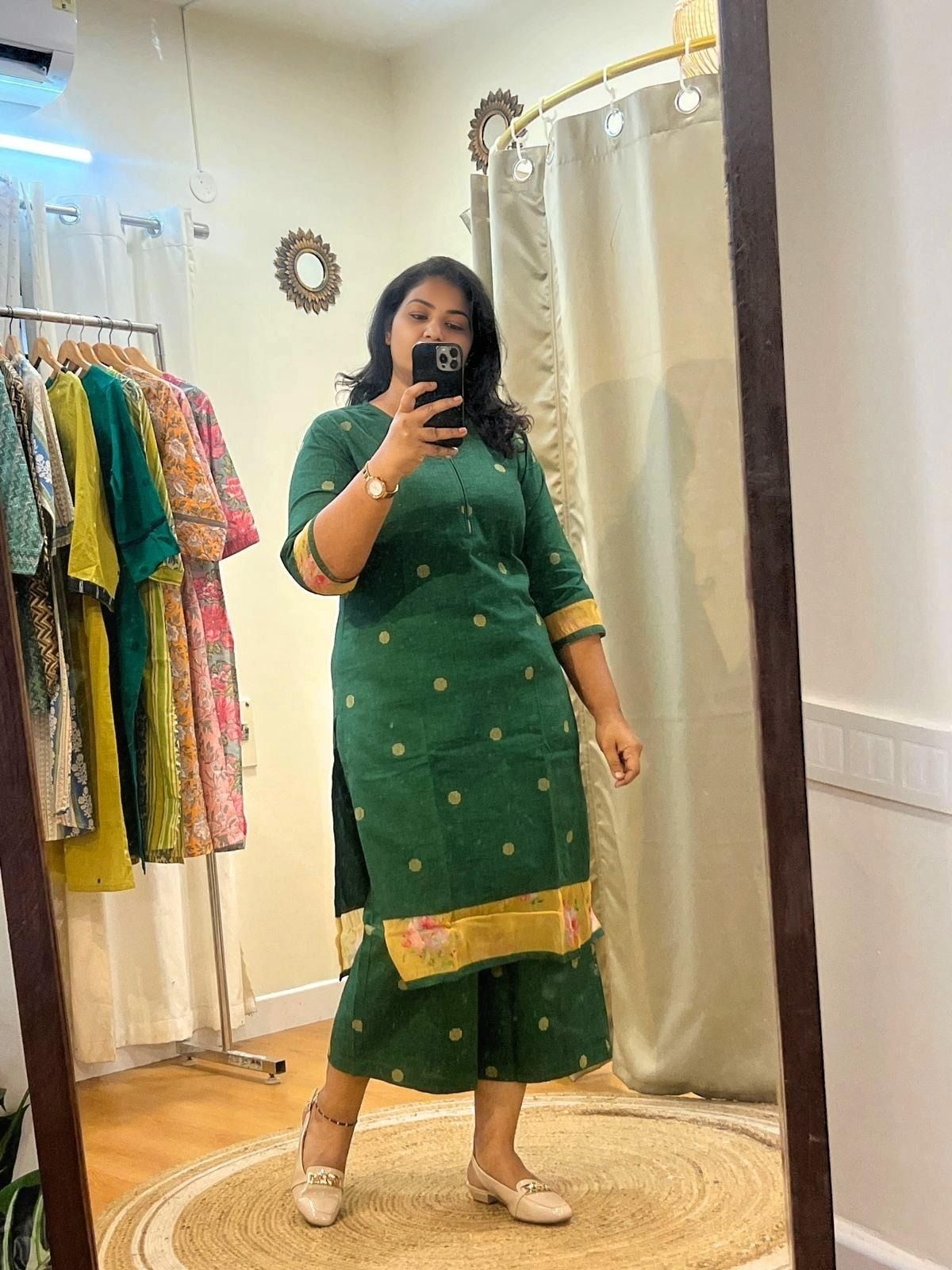 Organza CoOrd Set Green