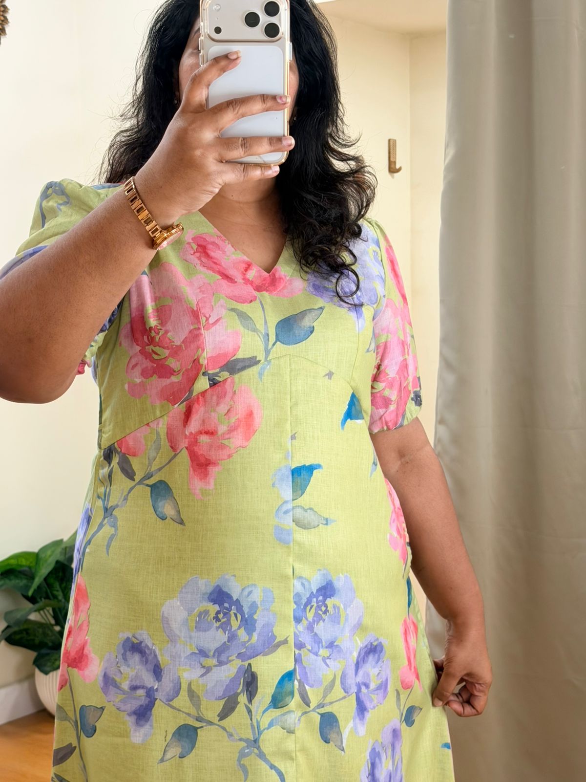 Green Cotton Flex Dress