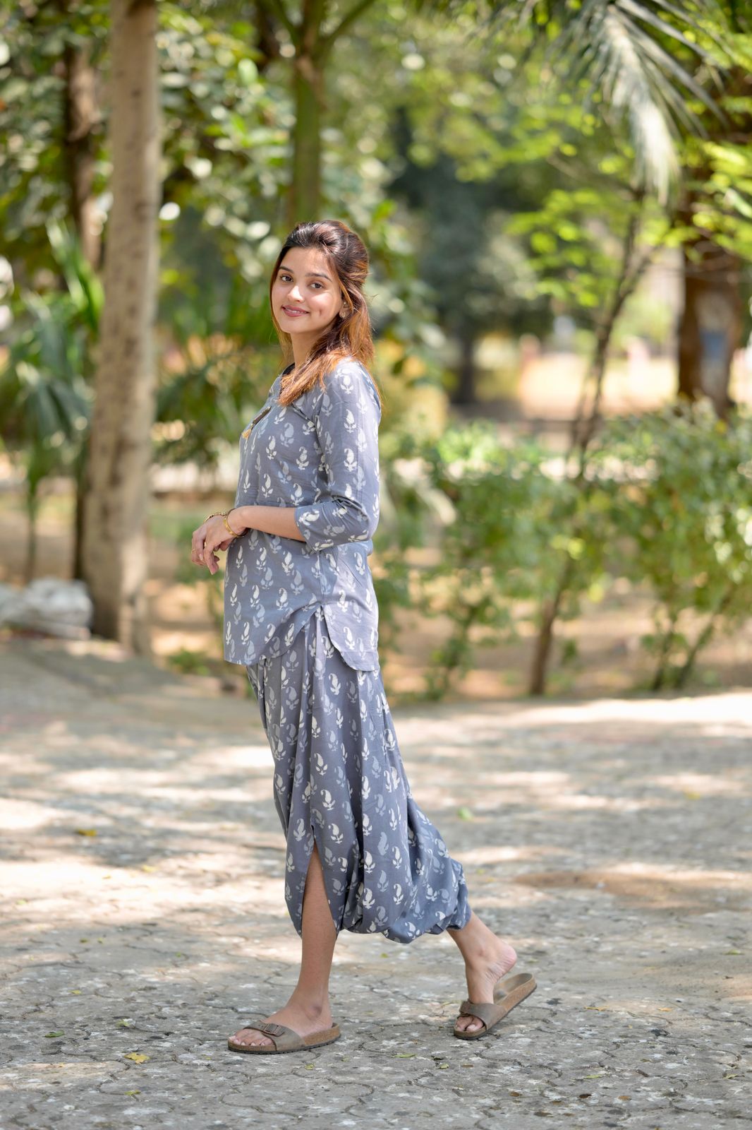 Grey Dhoti Set