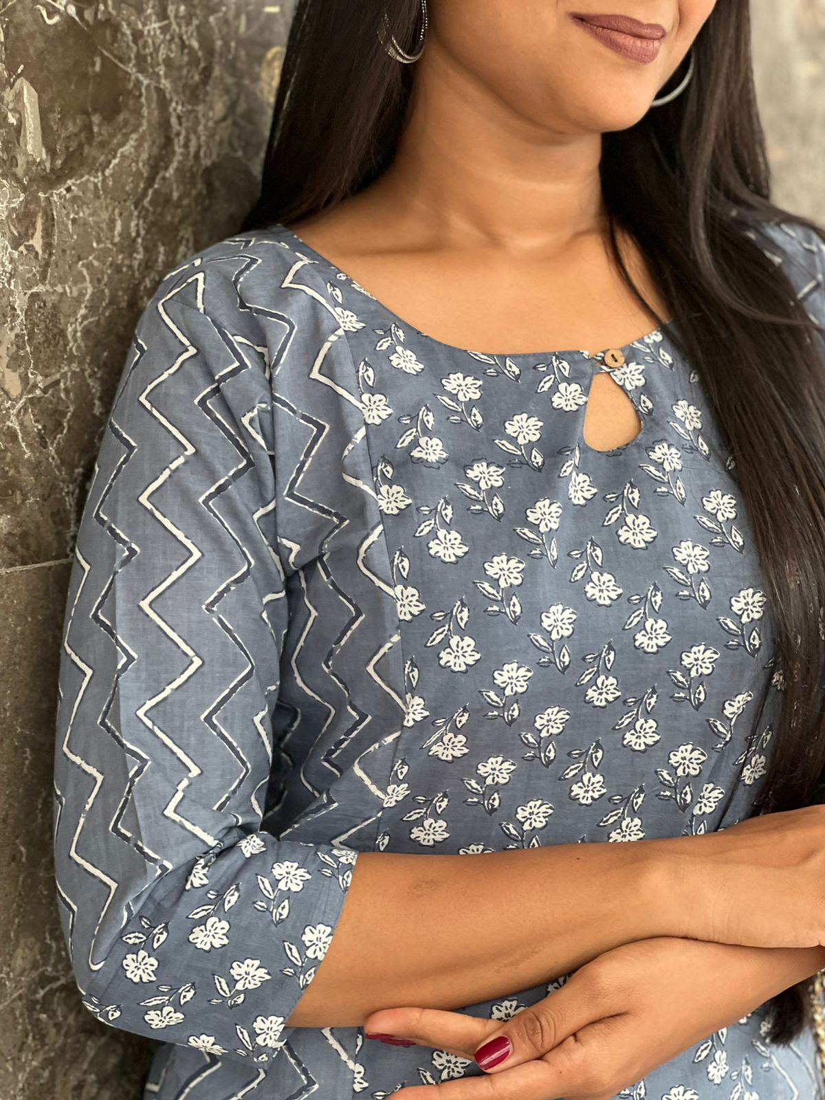 Grey Princess Cut Kurti