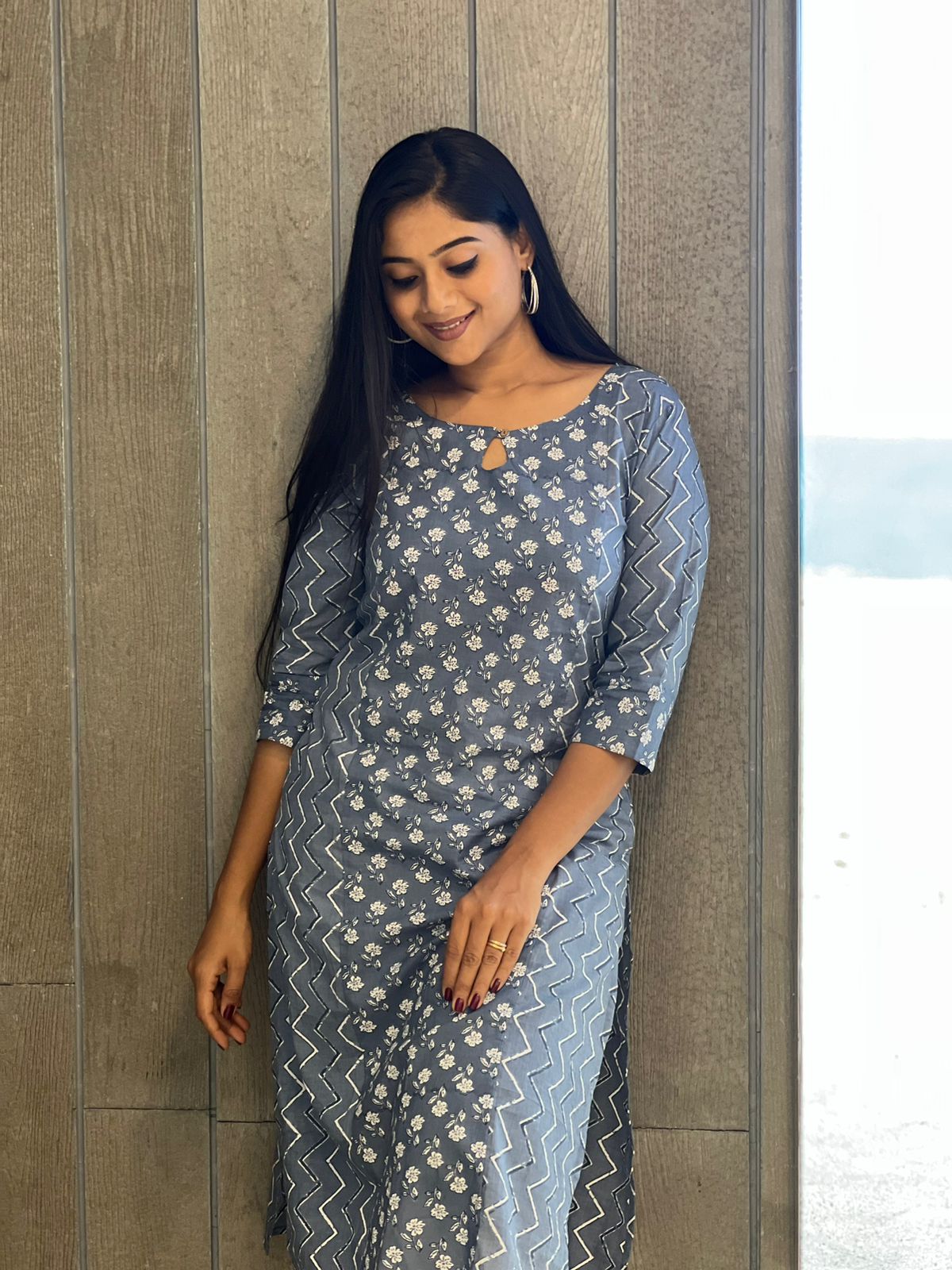 Grey Princess Cut Kurti