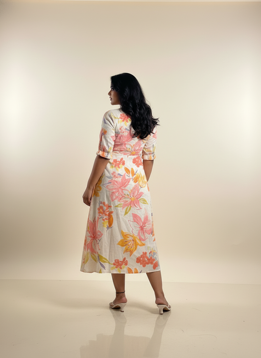 Long Tie Maxi Dress – White