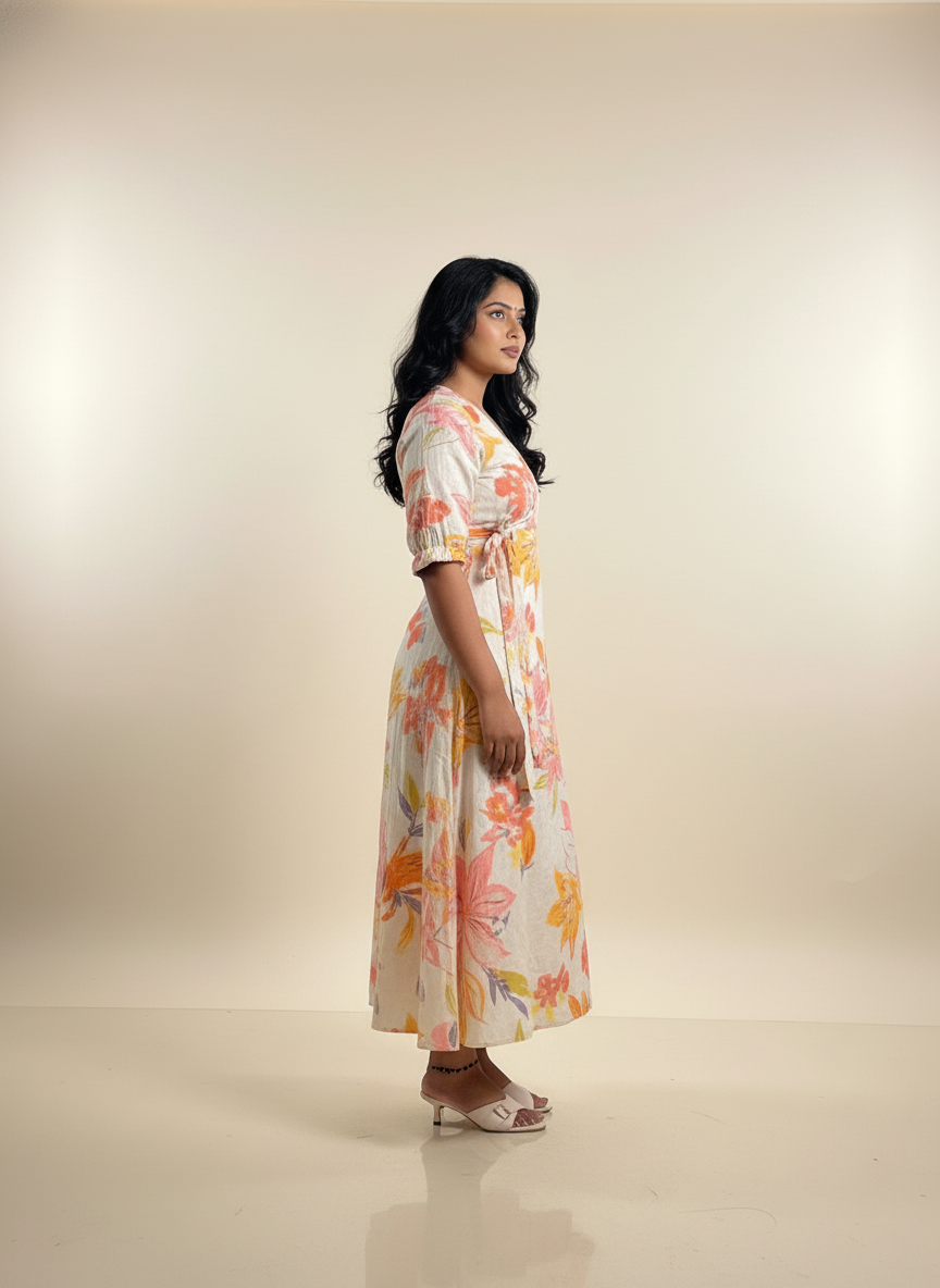 Long Tie Maxi Dress – White