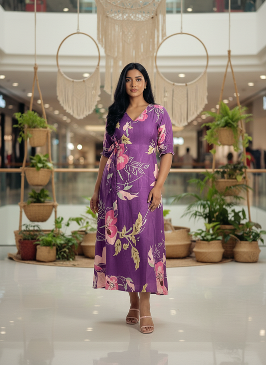 Long Tie Maxi Dress – Violet